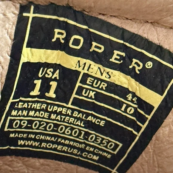 Roper Leather Performance Sport Slip On Shoes Mens Size 11 Tan Ostrich Embossed